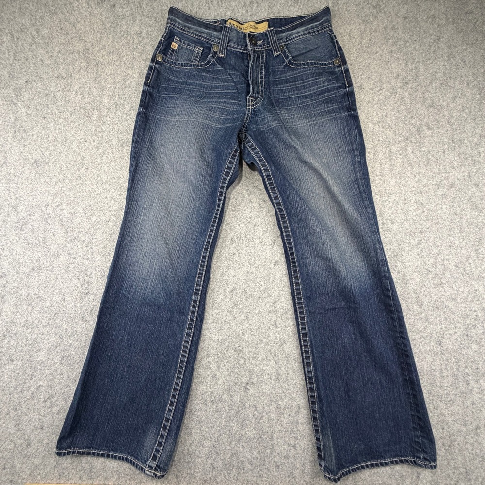 Big Star Vanguard Relaxed Fit Jeans 32R Blue Cotton Thick Stitch Straight Leg
